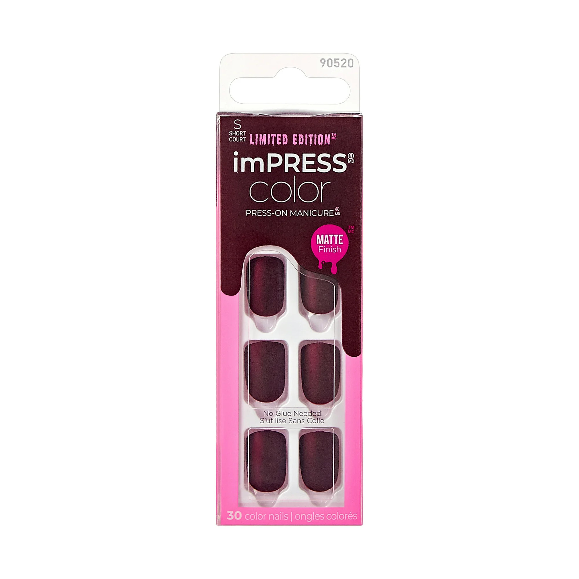 KISS imPRESS Color Press-On Manicure Halloween, Red, Short Length, Square Shape, 'Hallowishes', 3... | Walmart (US)