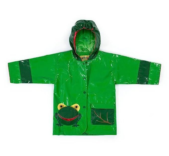 Kidorable Green Frog PU All-Weather Raincoat for Boys With Fun Frog Mouth Pocket | Amazon (US)