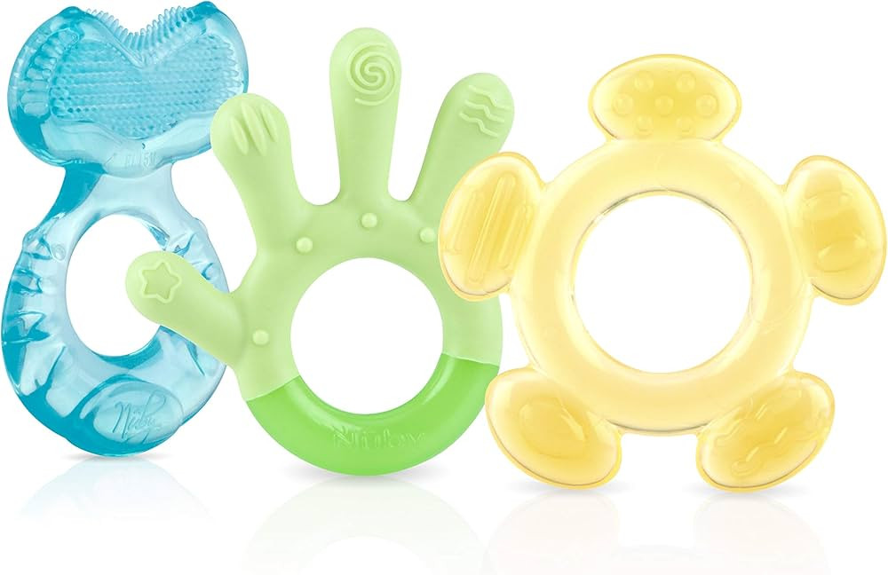 Nuby 3 Step Soothing Teether 3 Piece Set, BPA Free - Assorted Color | Amazon (US)