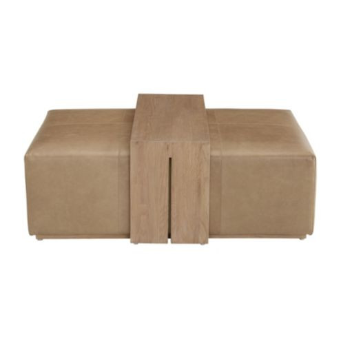 Malone Leather Cocktail Ottoman & Table | Ballard Designs, Inc.