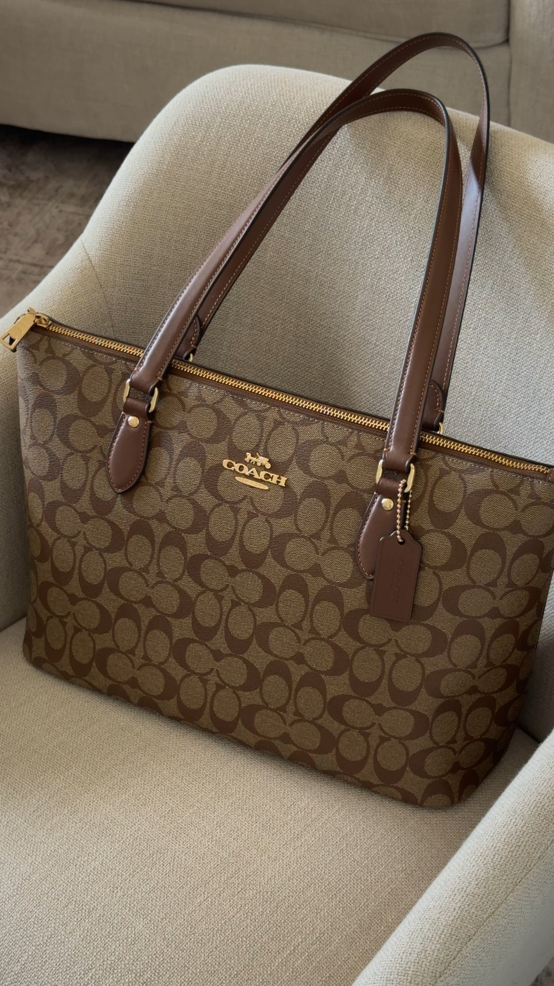 My first designer purchase and the perfect travel bag! Fits my 13” MacBook Pro and a ton of stuff when I travel but still small enough to fit comfortably under an airplane seat and to sit on my suitcase 🤎