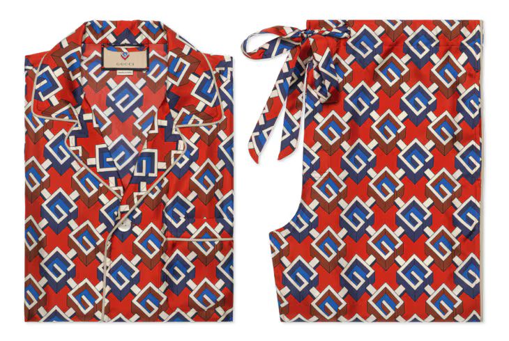 Silk Geometric G print pajama set | Gucci (US)