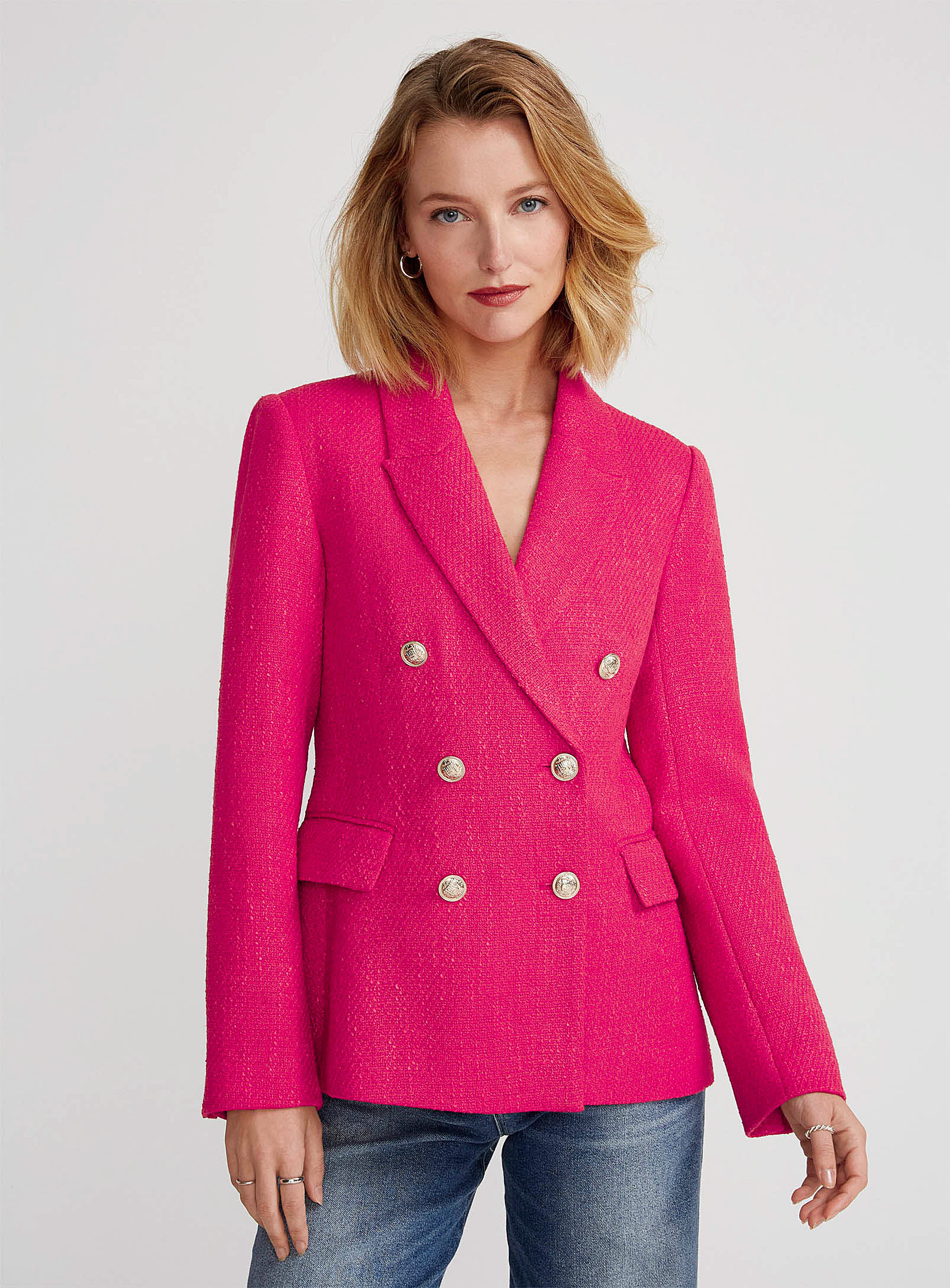 Contemporaine - Pop tweed blazer (Women, Pink, 16) | Simons