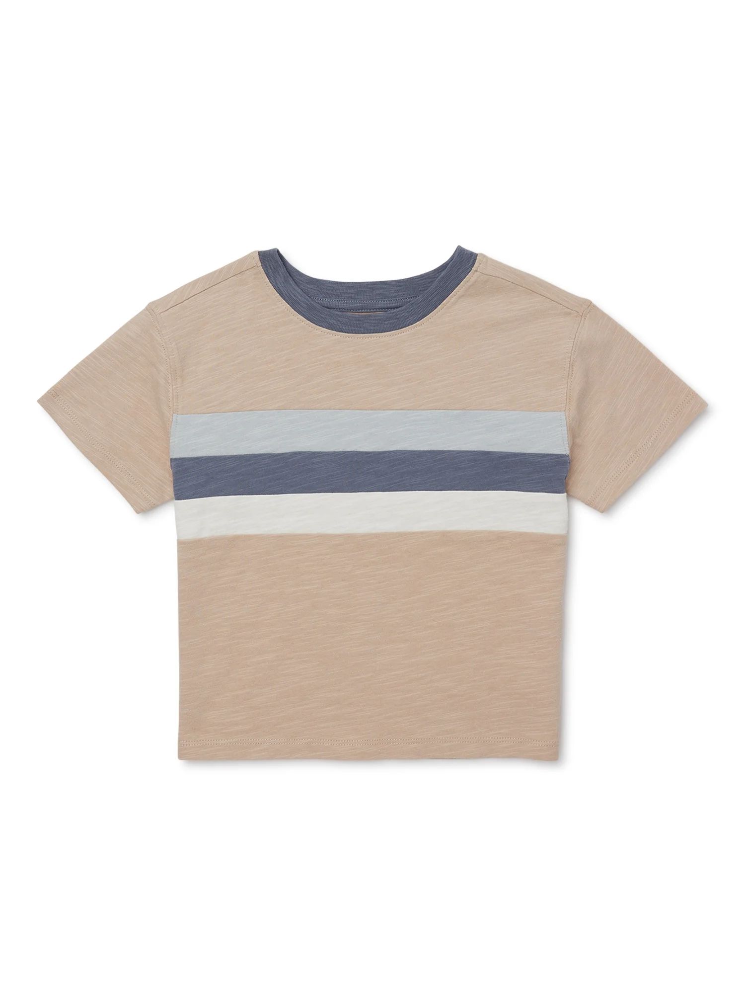 easy-peasy Toddler Short Sleeve Striped Ringer T-Shirt, Sizes 18M-5T | Walmart (US)