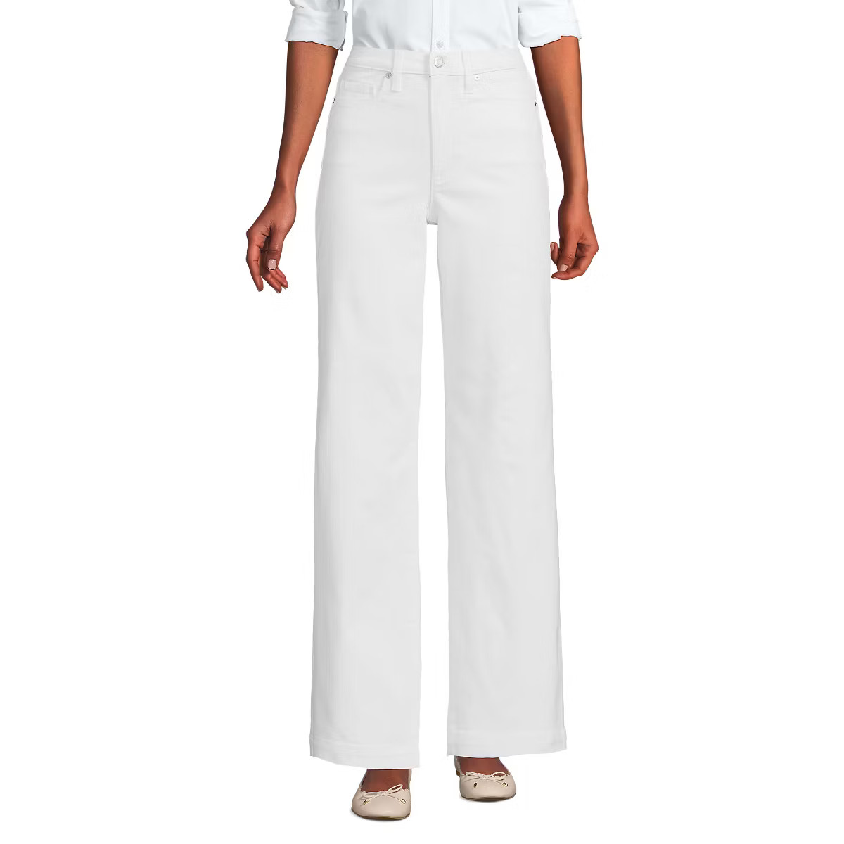 Lands' End Women's Recover High Rise Wide Leg Blue Jeans | Target