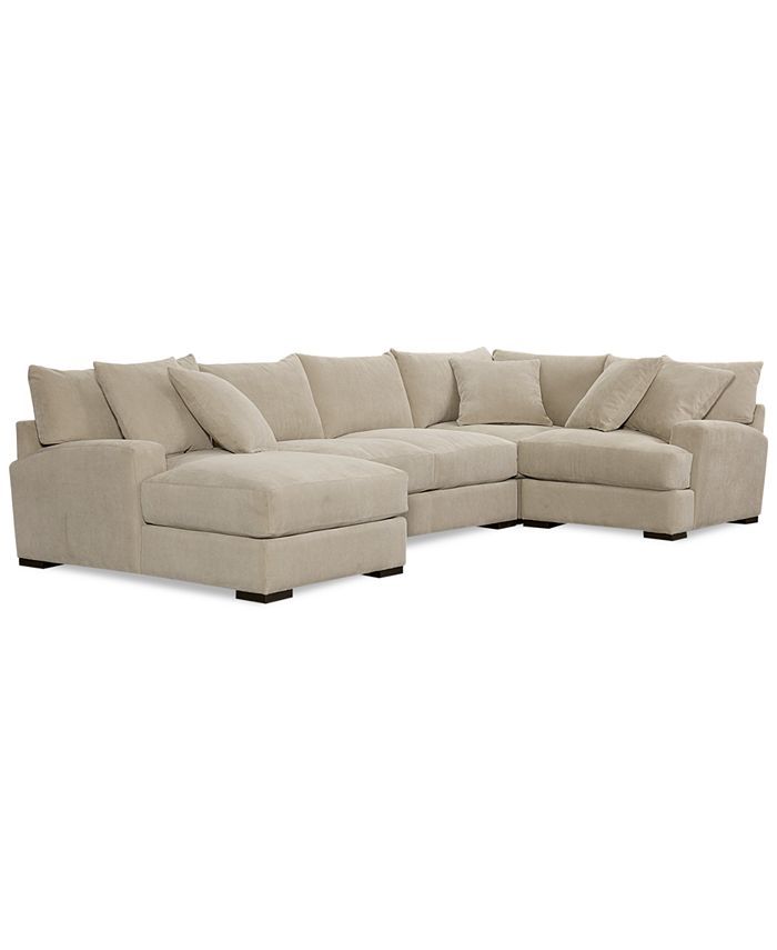 Rhyder 4-Pc. 80'' Fabric Sectional Sofa with Chaise, Created for Macy's | Macys (US)