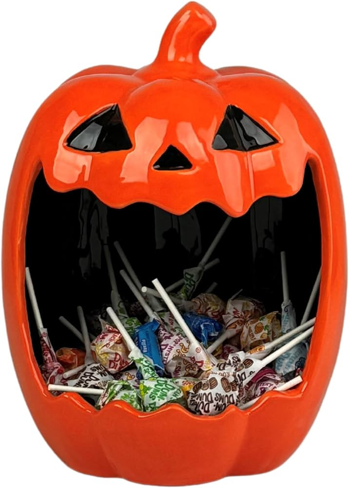 10 Strawberry Street Jack O' Lantern Candy Dish, 6.5" x 10", Orange/Black | Amazon (US)