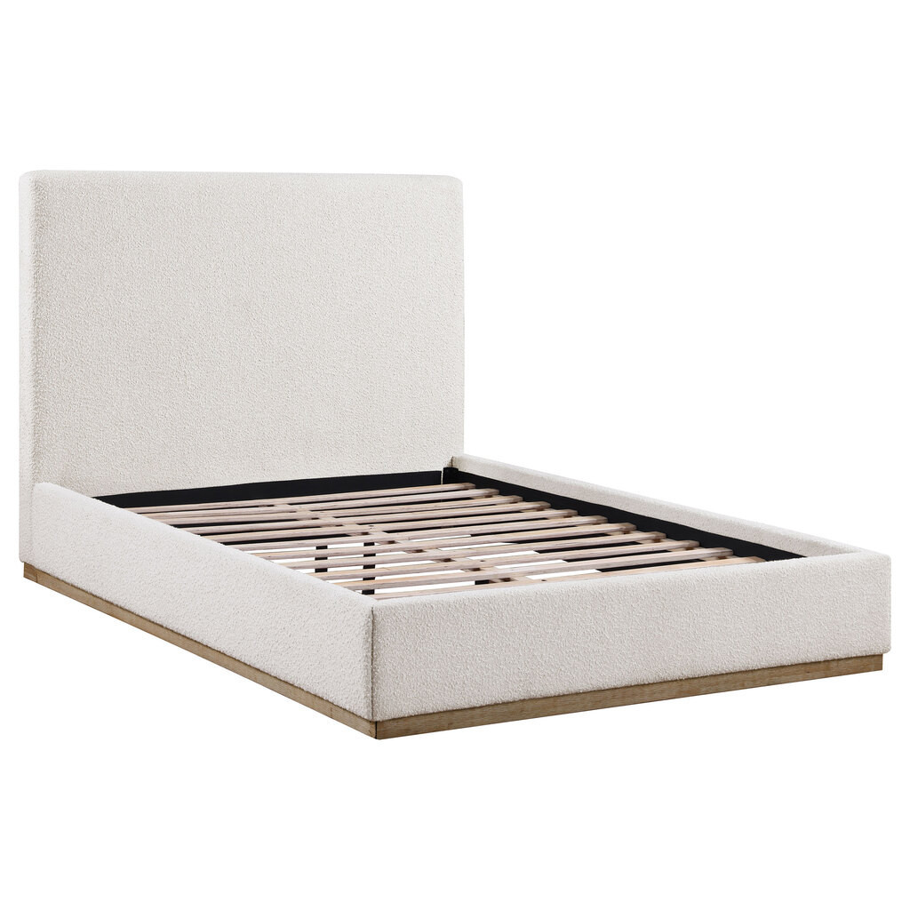 Knox Upholstered Eastern King Platform Bed Cream | 1stopbedrooms