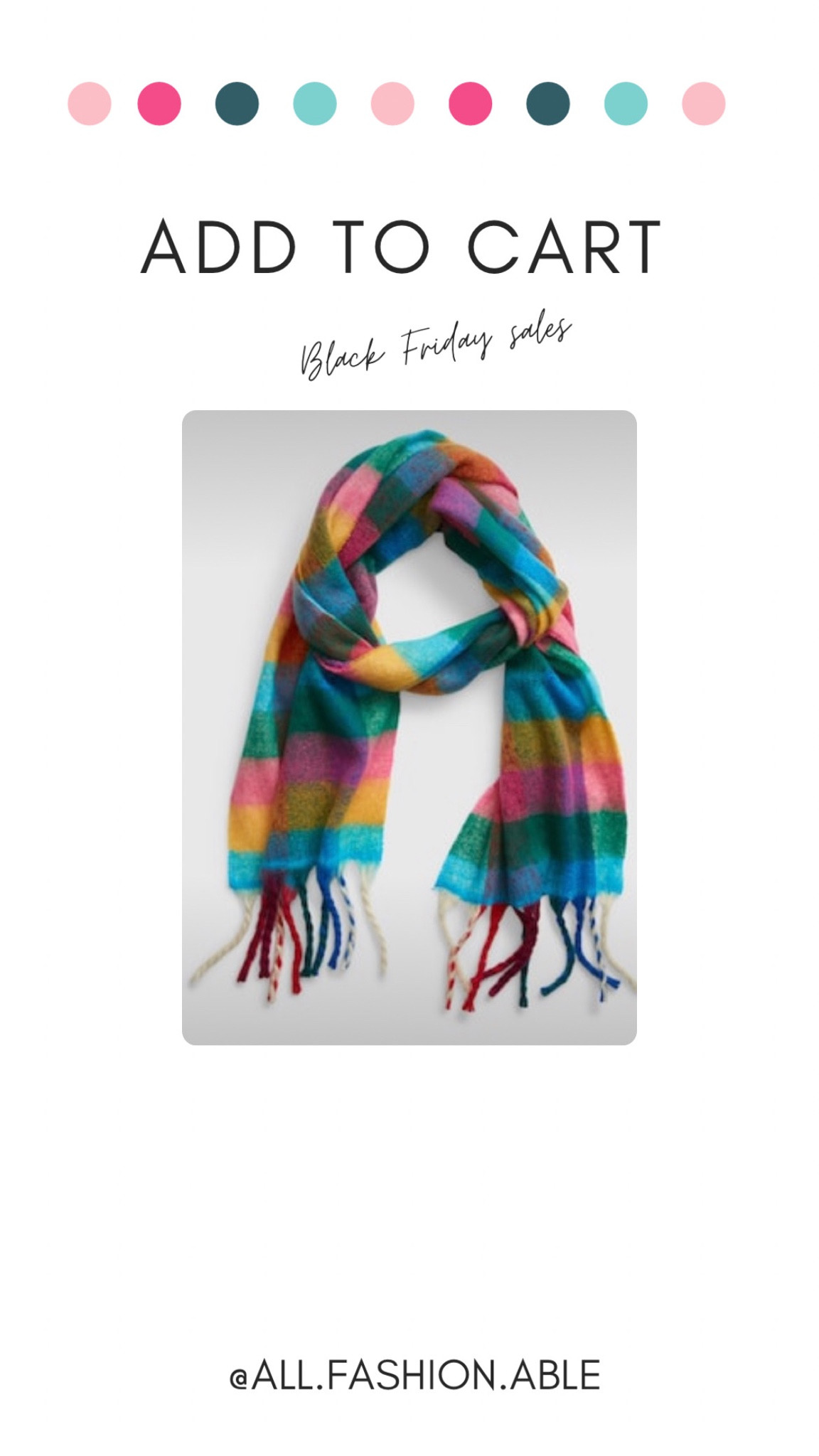 COLOURFUL CHECK SCARF curated on LTK