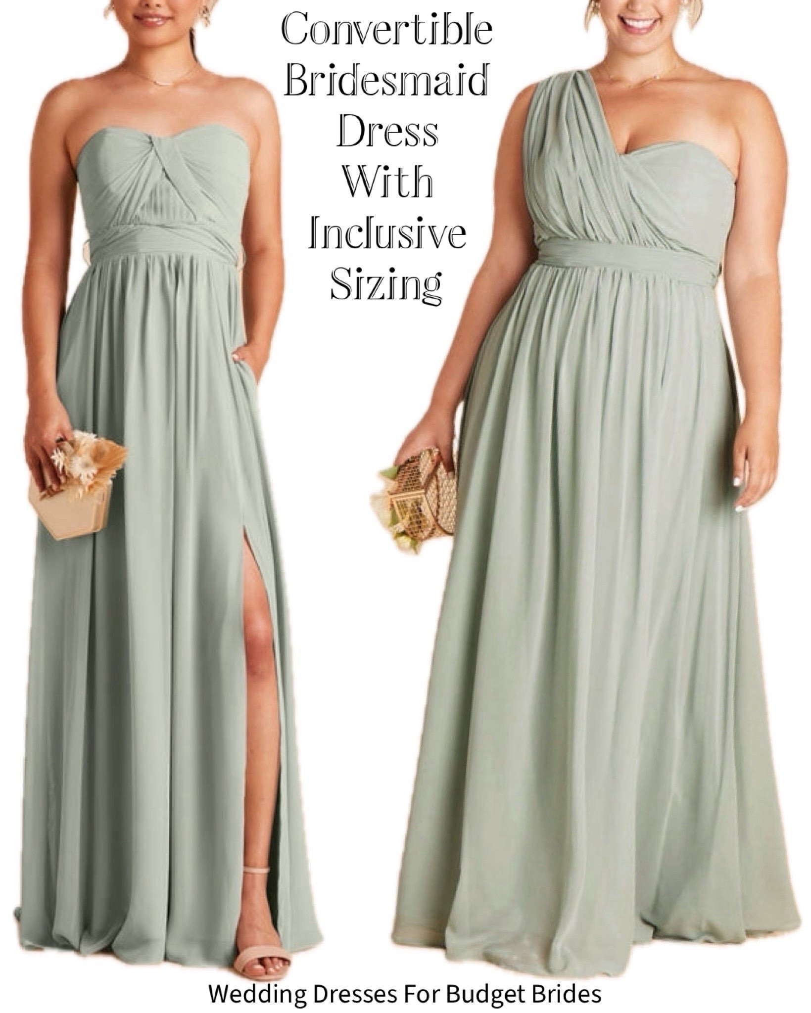 Chic convertible sage bridesmaid dress at Birdy Grey under $130. 

Inclusive sizing, bump friendly, and could also work as a versatile wedding guest dress too!

#LTKWedding #LTKBump #LTKPlusSize