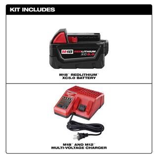 Milwaukee M18 18-Volt Lithium-Ion XC Starter Kit with One 5.0Ah Battery and Charger 48-59-1850 | The Home Depot