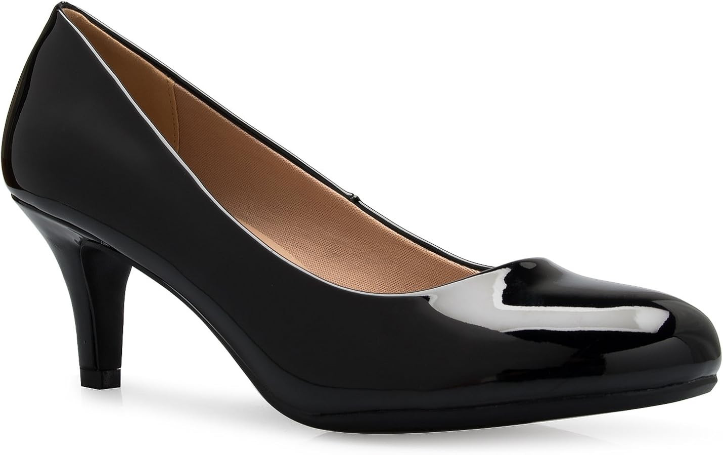 Olivia K Women's Comfort Classic Round Toe Kitten Low Mid Heel Dress Pumps | Amazon (US)