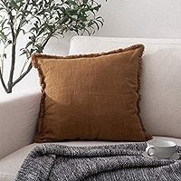 ATLINIA Linen Decorative Throw Pillow Cover 20'' x 20'' Fringed Throw Pillow Cover Pillow Cases A... | Amazon (US)