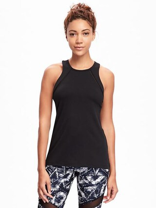Old Navy Go Dry Cool Mesh Trim Support Tank For Women Size L Tall - Black | Old Navy US
