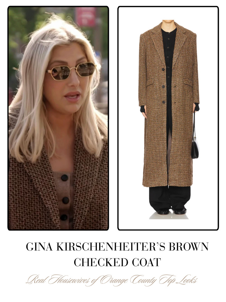 Gina Kirschenheiter's Brown Checked Coat  

 