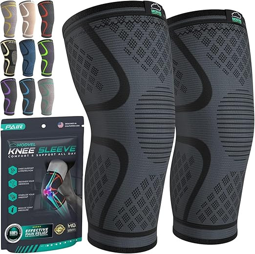 Modvel Compression Knee Brace for Women & Men, 2-Pack Knee Brace for Running Knee Pain, Knee Supp... | Amazon (US)