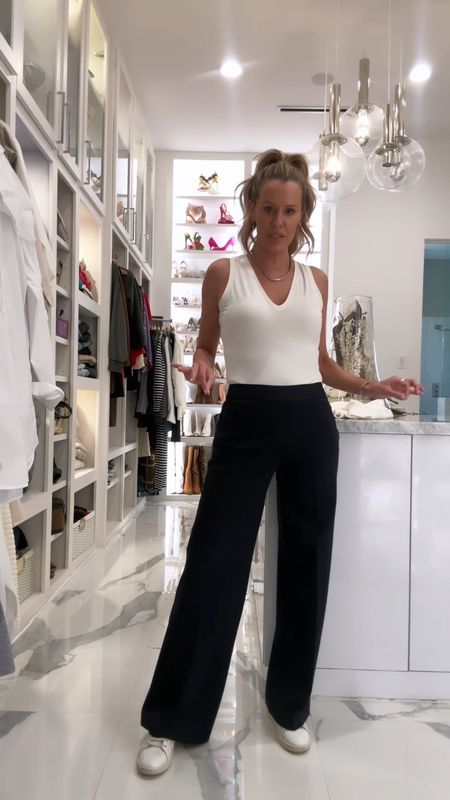 The perfect pant collection from spanx is on major sale today ranging from 40-50% off…$99 & under! I’m wearing the pinstripe in a small regular length in the wide leg style. Sweatshirt and bodysuit are also on sale too! Small in sweatshirt and medium in bodysuit  

#LTKsalealert #LTKfindsunder100 #LTKCyberWeek