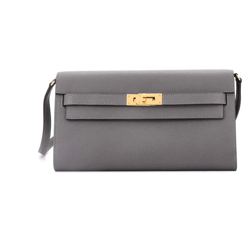 Pre-Owned Hermes Kelly To Go Wallet Evercolor in Grey at Nordstrom, Size X-Small | Nordstrom
