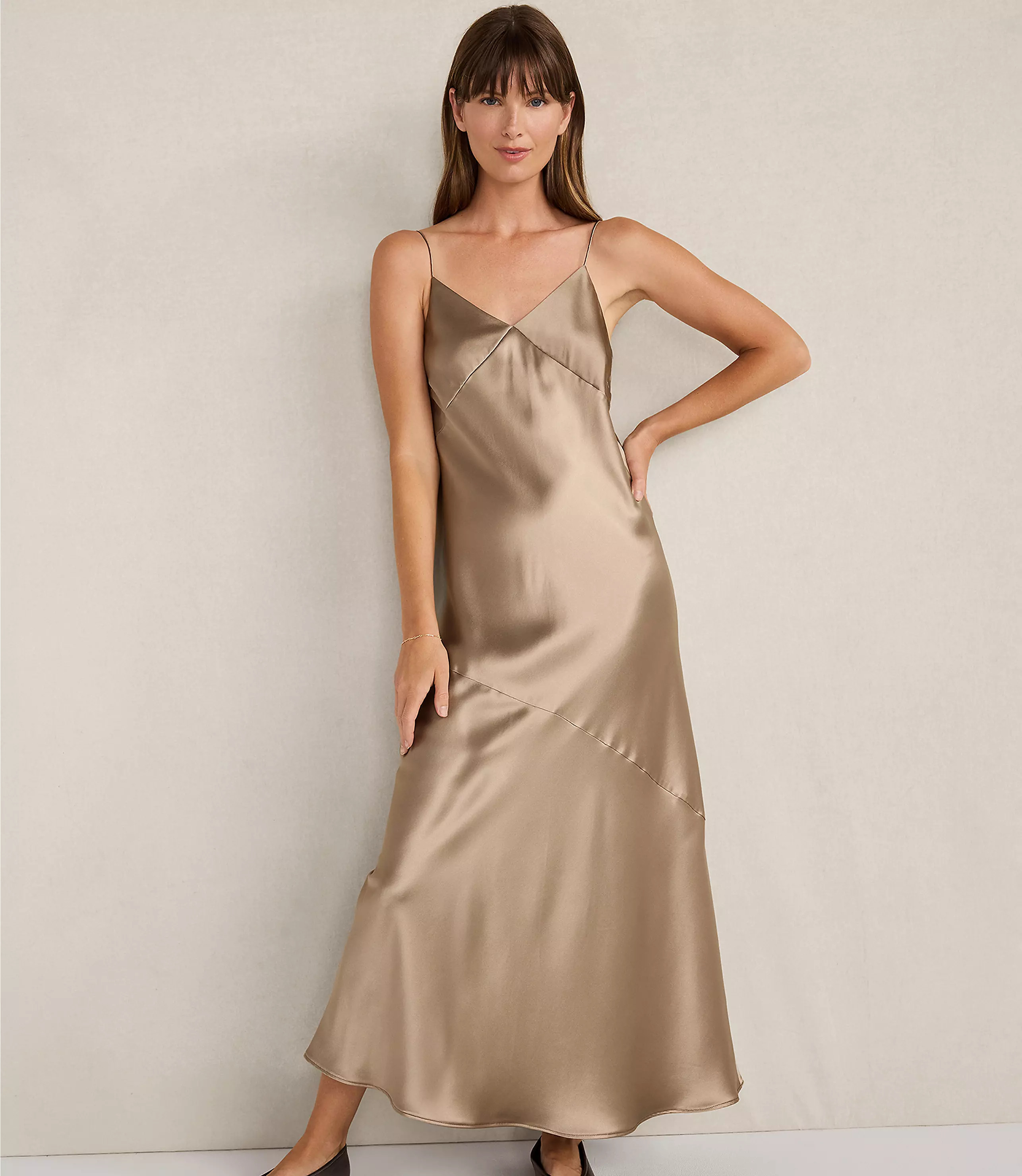 Haven Well Within Lurex Silk Slip Dress | LOFT