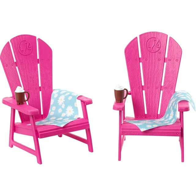 Barbie World Pink Chair Playset with 6 Accessories Including Furniture, Blankets, & Mugs | Walmart (US)