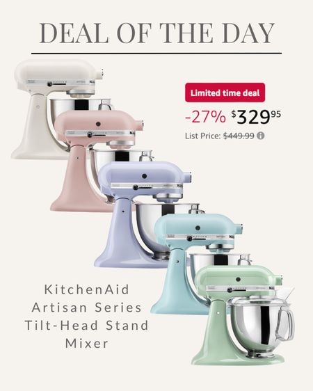 Amazon deal of the day, Kitchenaid tilt head stand mixer 27% off!

#LTKHome #LTKSaleAlert #LTKOver40