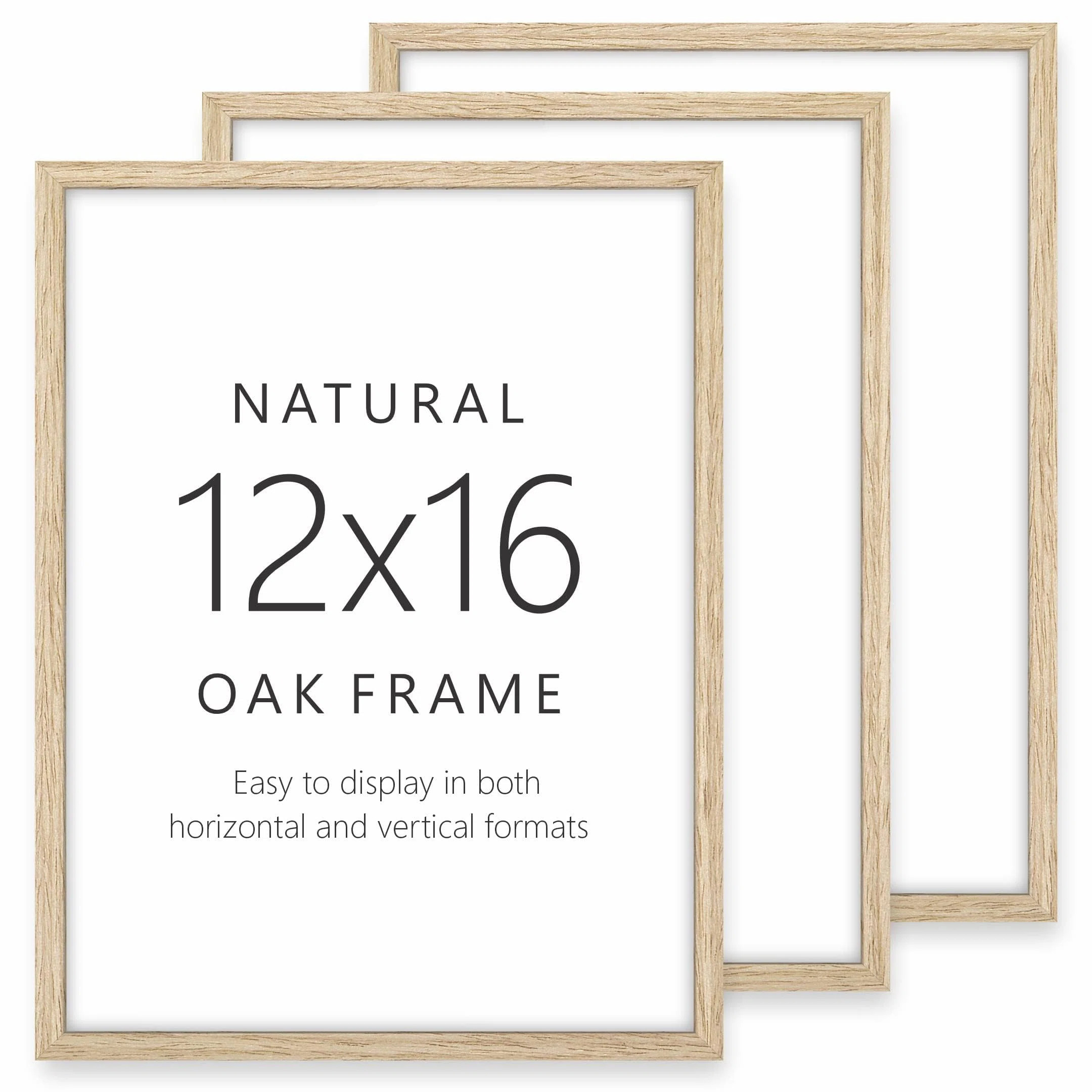 Oak Wood Gallery Wall Art Poster Frames Set, Wooden Wall Art Picture Frames, Photo Collage Framed... | Wayfair North America