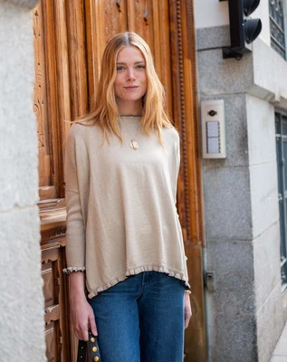 Catalina Cotton Ruffle Sweater | Mersea (US)