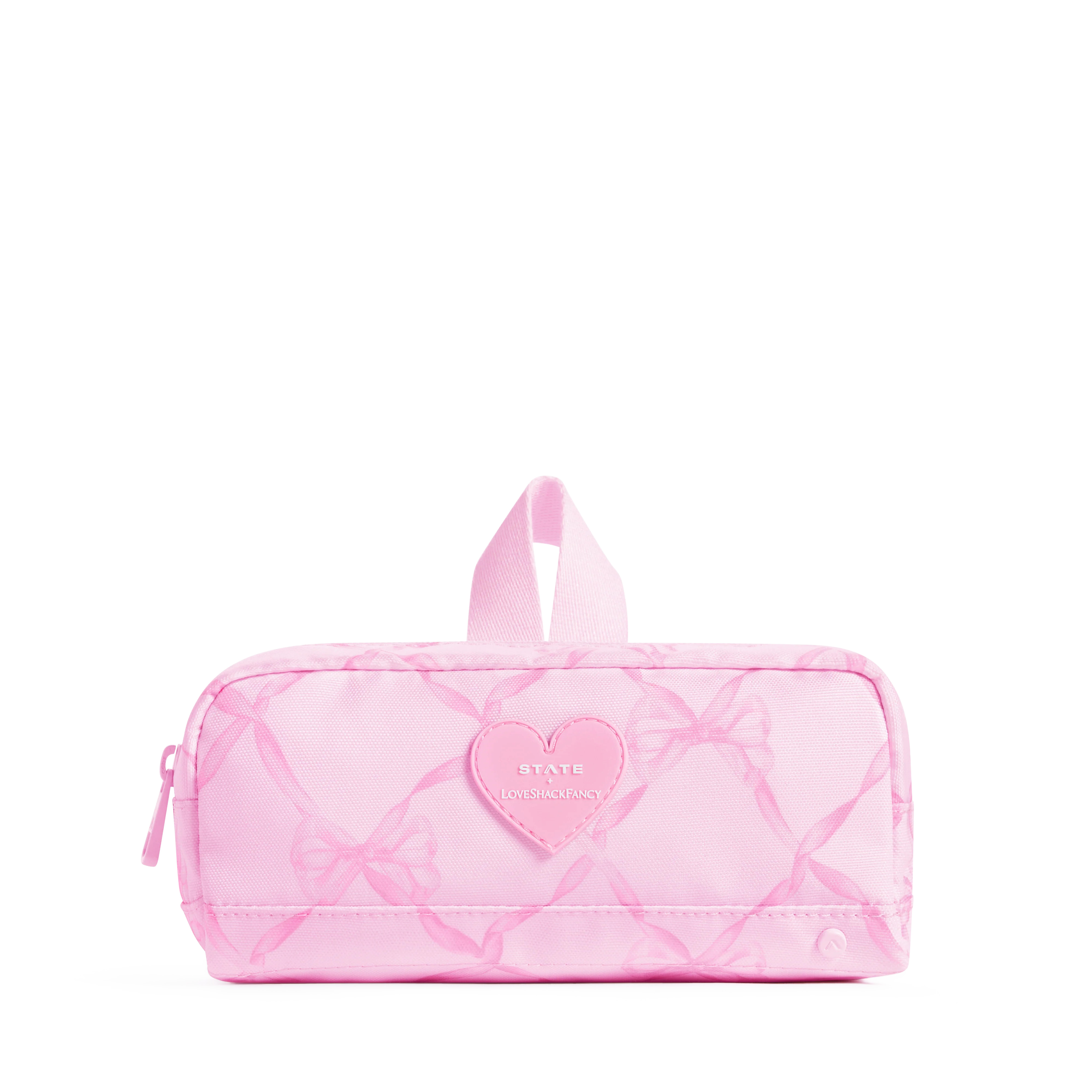 STATE x LoveShackFancy Clinton Pencil Case - Pink Peppermint | STATE Bags