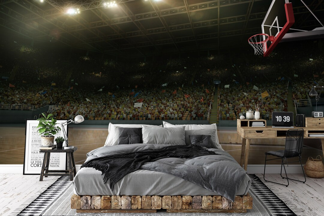 Basketball Court Wall Mural 270570045 Muraledesign.com - Etsy | Etsy (US)