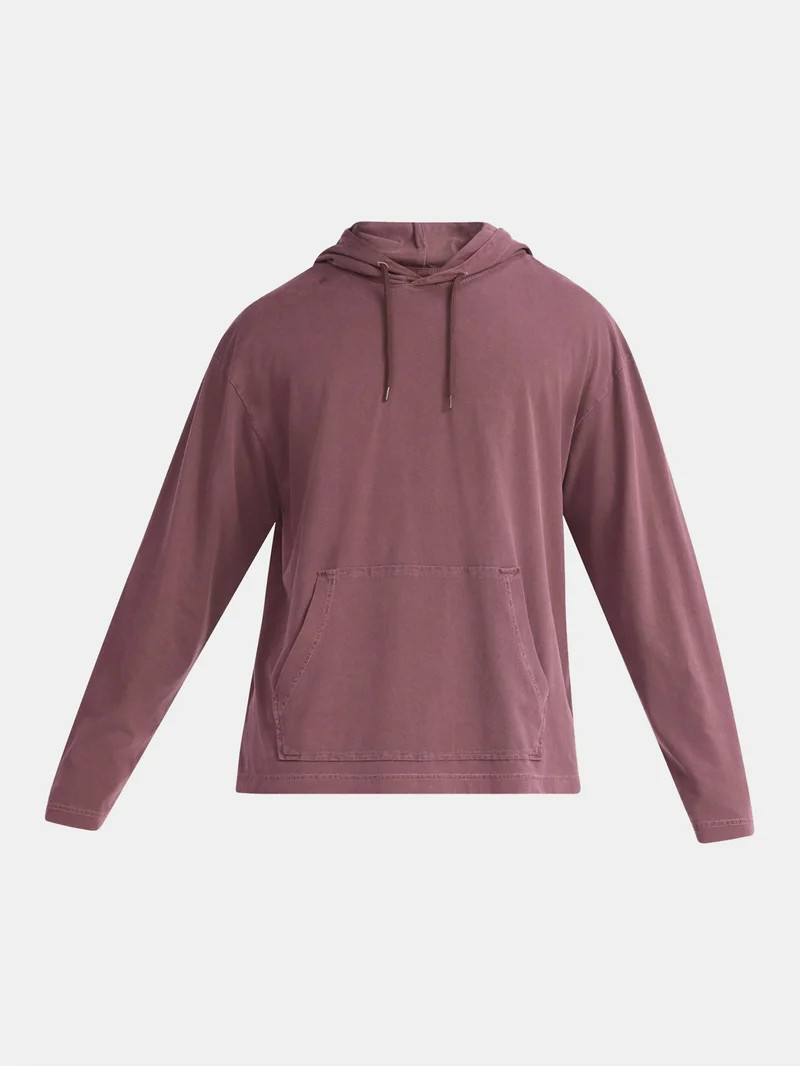 No Boundaries Men's & Big Men's Cotton Long Sleeve Jersey Tee Shirt Hoodie, Sizes XS-5XL | Walmart (US)