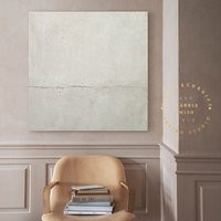 Large Neutral Abstract Canvas Art Scandinavian Wall Textured Minimal Painting Gray White Japandi | Etsy (US)