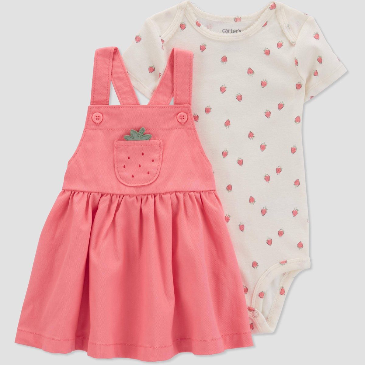 Carter's Just One You® Baby Girls' Strawberry Undershirt & Skirtall Set - Pink | Target