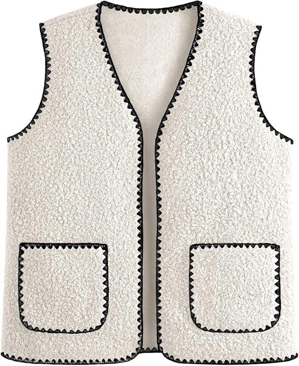 LILLUSORY Womens Fleece Lightweight Vest for Women Cozy Sleeveless Cardigan Outerwear with Pocket... | Amazon (US)