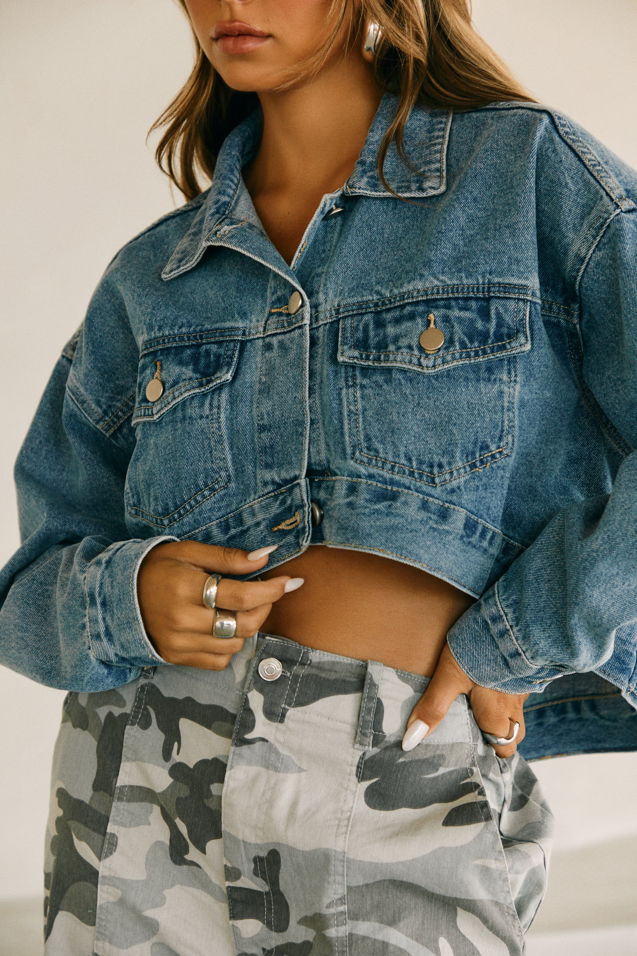 Miss Lola | Tara Denim Jacket | MISS LOLA