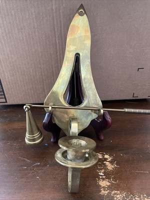 VINTAGE  BRASS SCONCE AND CANDLE FLAME SNUFFER   | eBay | eBay US