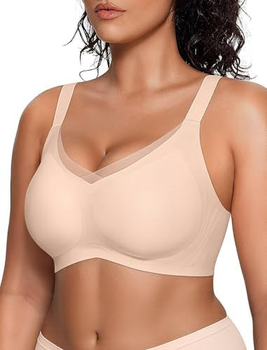 Vertvie Wireless Bras for Women No Underwire Supportive Mesh Crossover Bra Seamless Push Up Full ... | Amazon (US)
