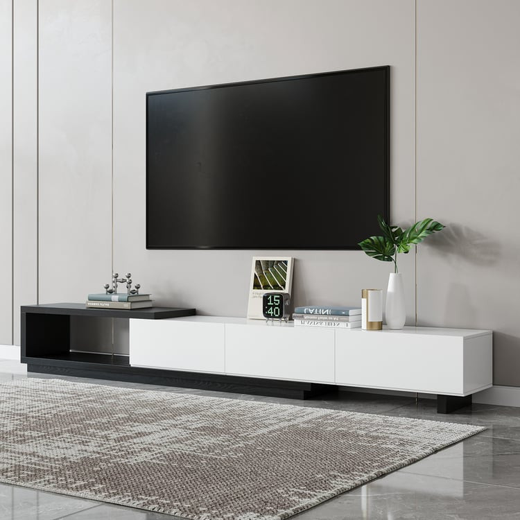 Quoint Modern TV Stand Retracted & Extendable 3-Drawer Media Console for TV Up to 80" | Homary | Homary