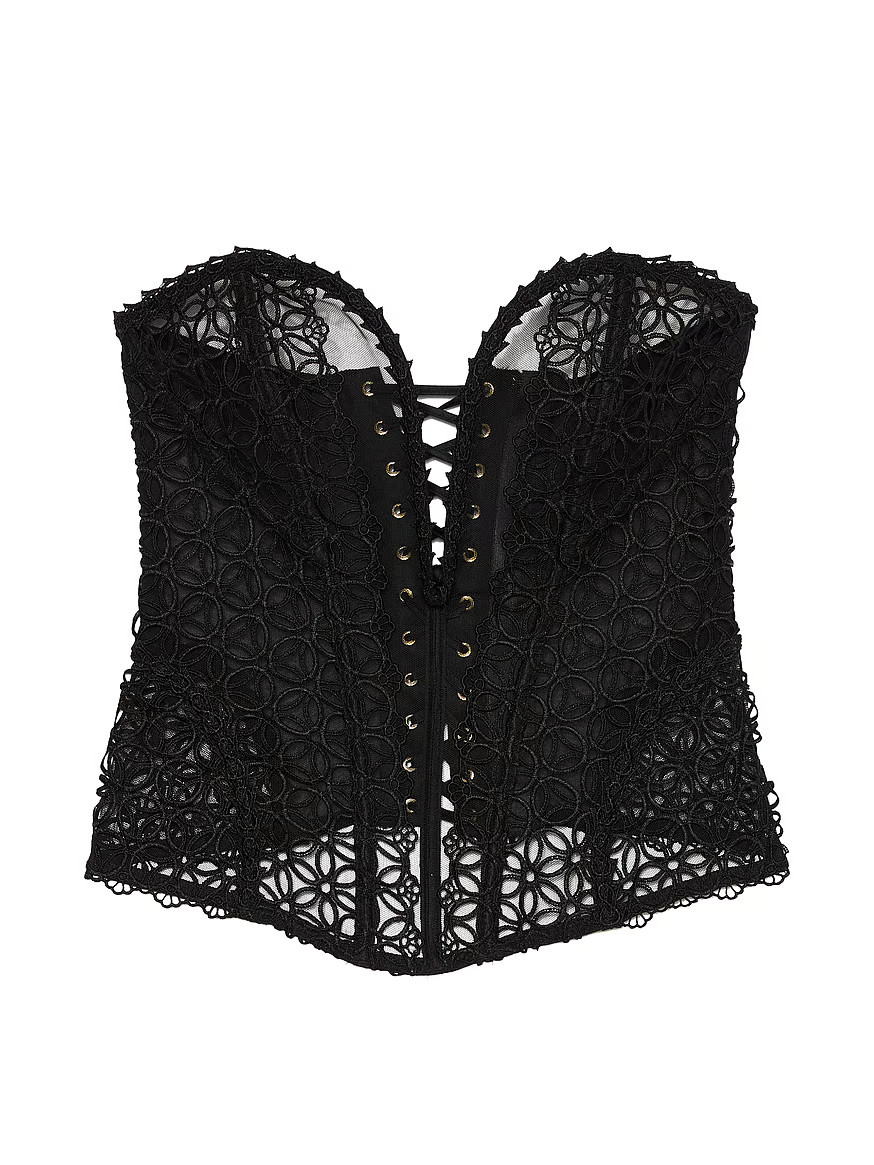Geo Daisy Lace Deep-V Corset Top | Victoria's Secret (US / CA )