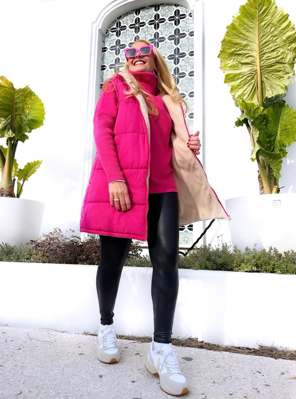 My favorite new vest from Amazon. I’m wearing a medium and it fits true to size. I also recommend this oversized turtleneck pink sweater. I’m wearing a small in the sweater. It runs big so size down. It matches the vest perfectly! Also wearing a large in the Spanx faux leather leggings and a 9.5 in the white veja sneakers.





#LTKSeasonal #LTKShoeCrush #LTKStyleTip #LTKFindsUnder100 #LTKOver40 #LTKMidsize #LTKTravel #LTKFitness #LTKU #LTKSaleAlert #LTKFindsUnder50 #LTKActive #LTKNYFW