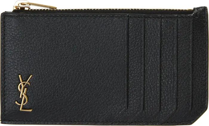Fragments Monogram Leather Zip Card Case | Nordstrom