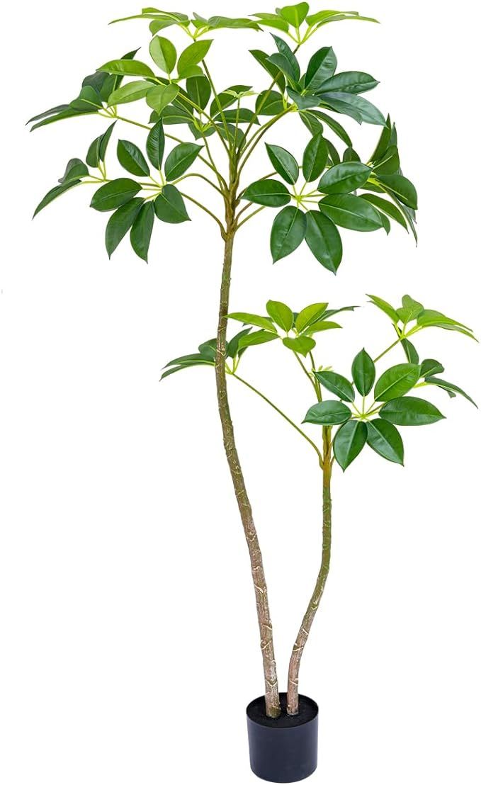 Artificial Umbrella Tree,5.3ft Tall Fake Plants Artificial Plants for Indoor, Fake Trees for Offi... | Amazon (US)