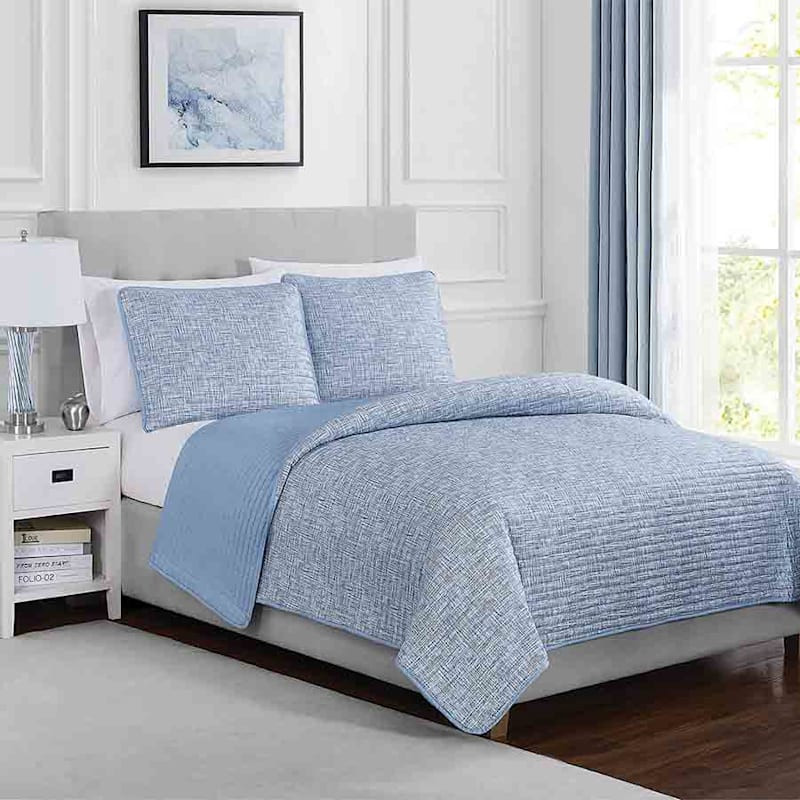 Montana 3-Piece Blue Quilt Set, Full/Queen | At Home