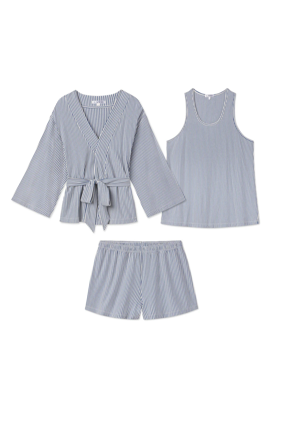 DreamModal Kimono Shorts Bundle in Seaport Pencil Stripe | Lake Pajamas
