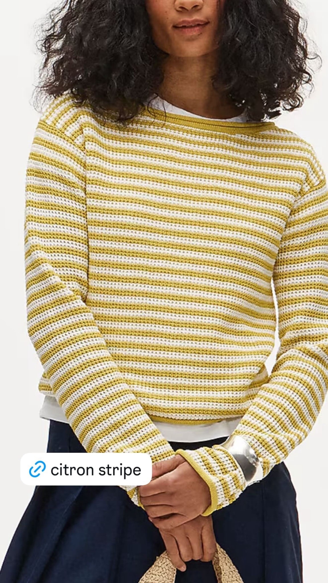 a pretty citron stripe sweater for spring & summer 💫 can’t wait to wear this with jeans, shorts, and over the shoulders with dresses & activewear.

#LTKSeasonal