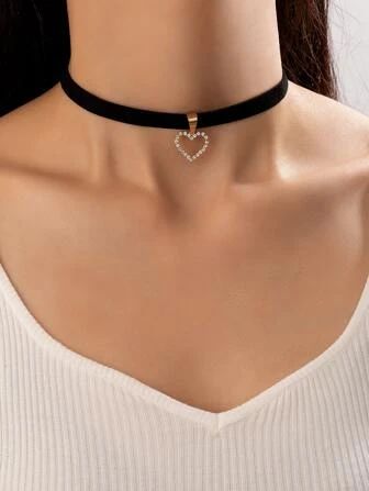 Strass Hart Charm Choker | SHEIN  Nederland | SHEIN