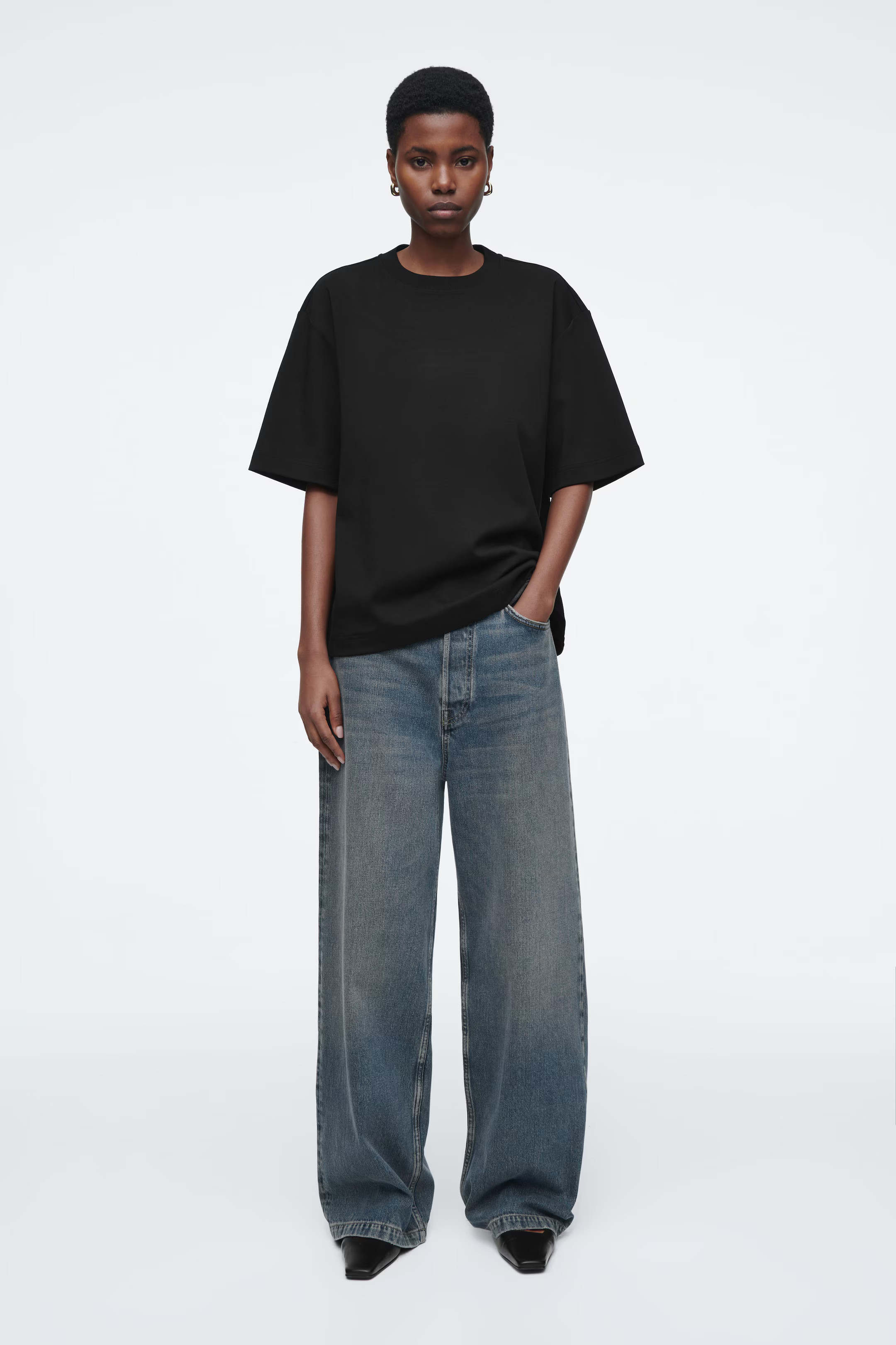 CAMISETA OVERSIZE DE ALGODÓN - NEGRO | COS (EU)