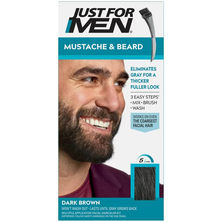 Just For Men Mustache & Beard Beard Coloring for Gray Hair with Brush Included | Target