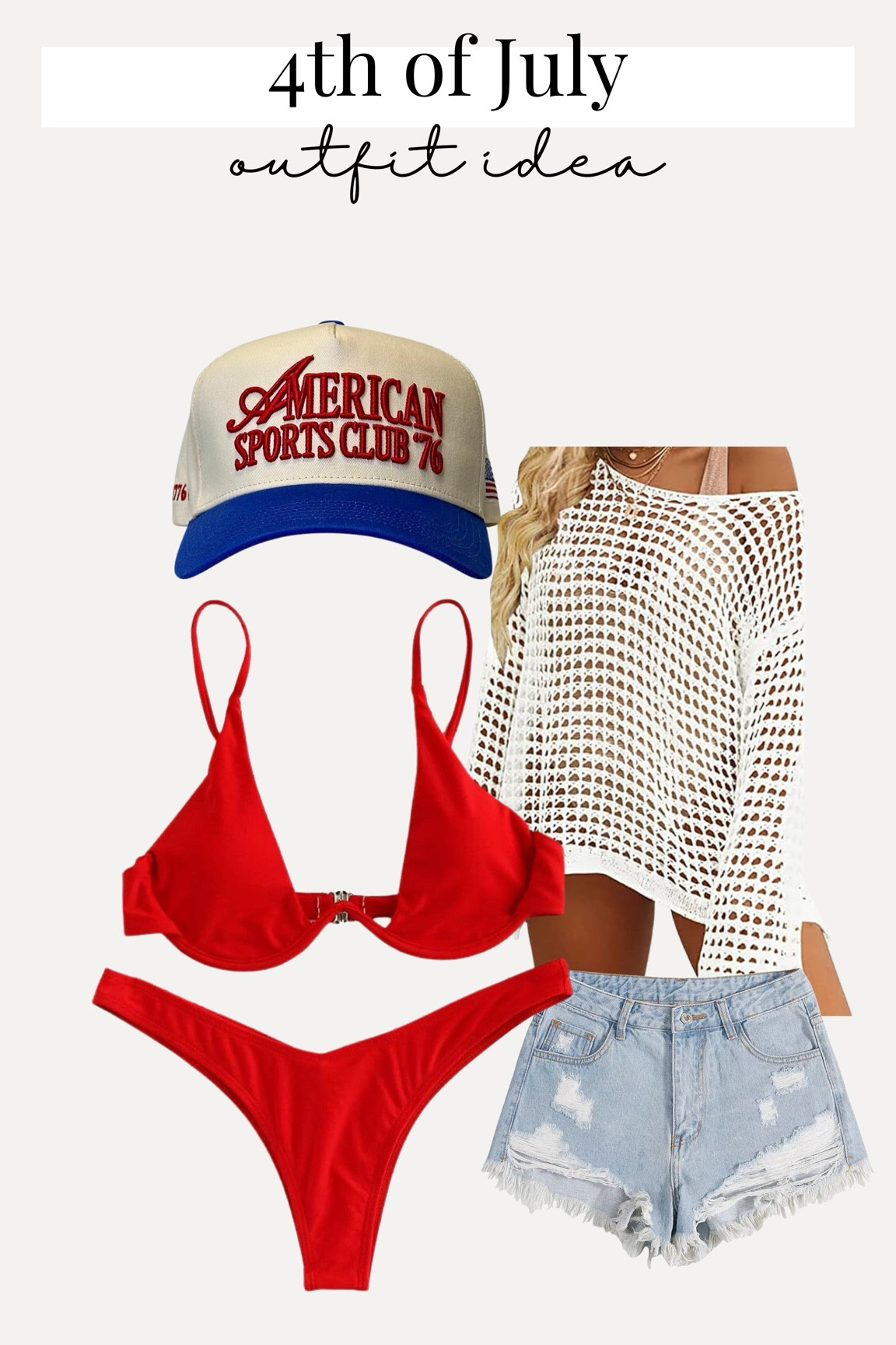 4th of July outfit, weekend outfit idea, patriotic ootd, bikini outfit, bikini coverup, swim coverup, trucker hat outfit 

#LTKSwim #LTKStyleTip #LTKFindsUnder50