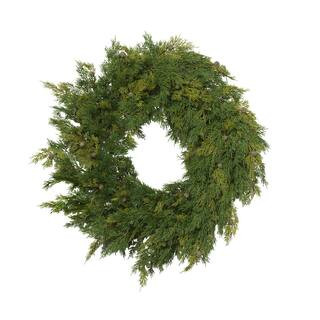GERSON INTERNATIONAL 32 in. D Cedar with Berry Artificial Christmas Wreath 2549300EC - The Home D... | The Home Depot