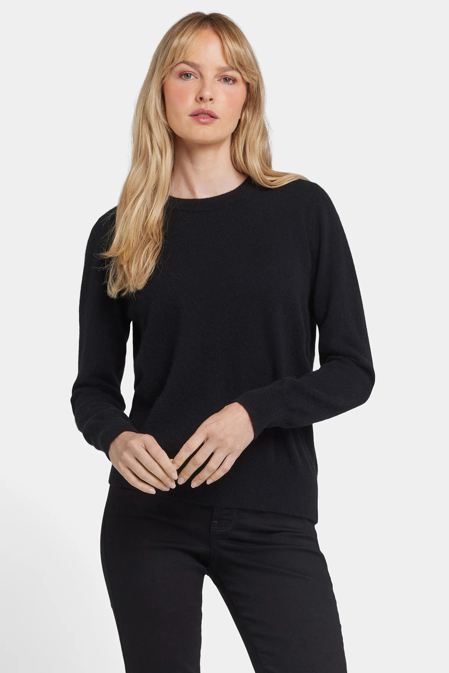Cashmere Essential Crewneck Sweater - Black | NYDJ